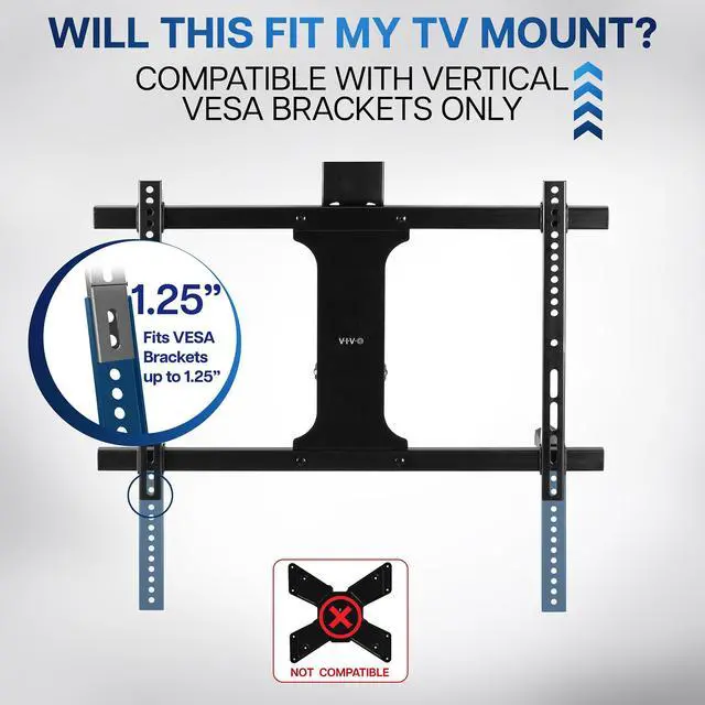 Alt view image 3 of 8 - VIVO Vertical VESA Extender Kit for TVs w/ Low VESA Patterns, Hardware Included