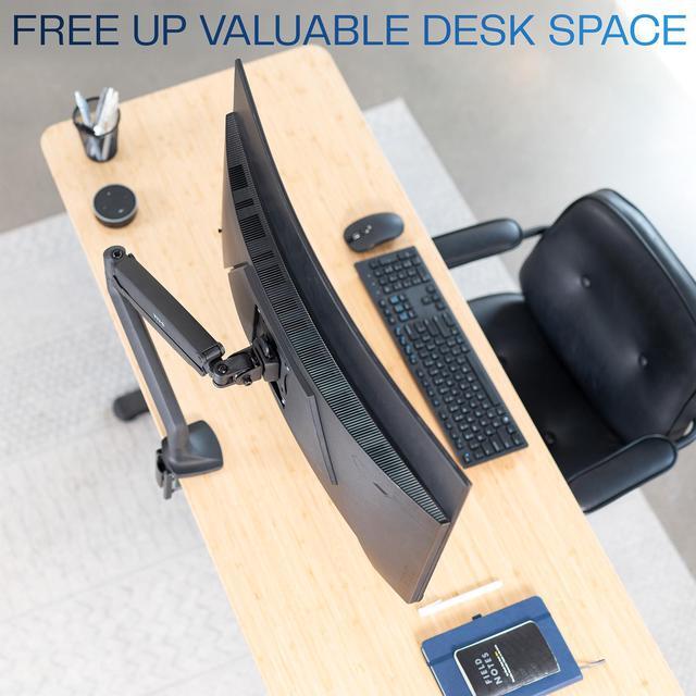 Alt view image 7 of 7 - Aluminum Single Monitor Desk Mount, Pneumatic Spring Arm, Fits up to 32" Screen