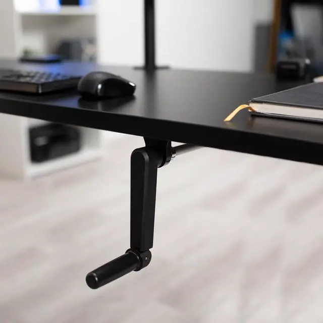 Alt view image 6 of 7 - VIVO Manual 43 x 24 Stand Up Desk | Black Table Top, Black Frame