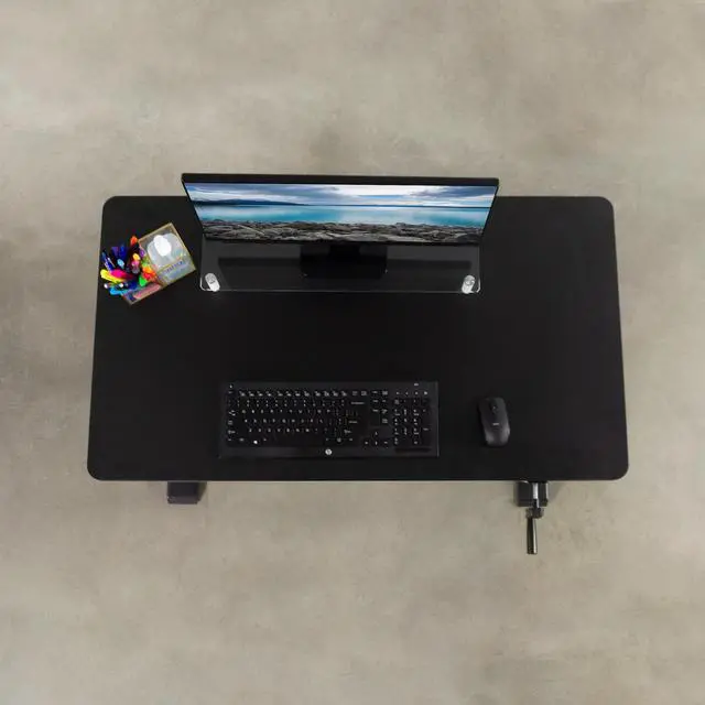 Alt view image 7 of 7 - VIVO Manual 43 x 24 Stand Up Desk | Black Table Top, Black Frame