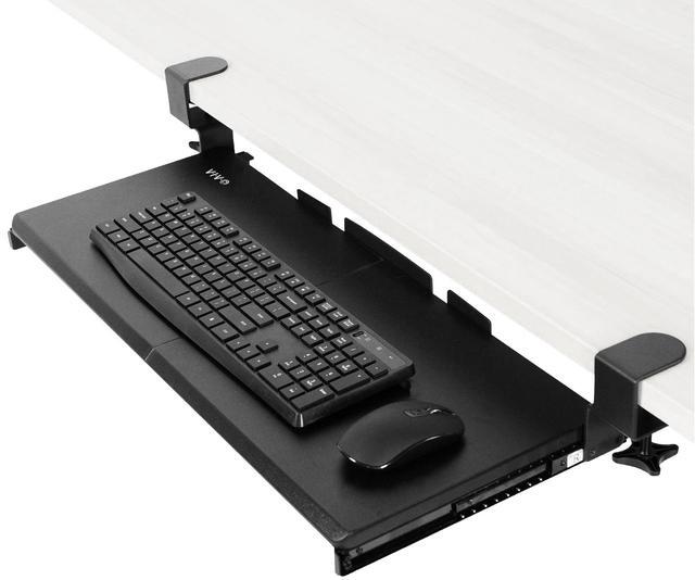 Main image of VIVO Extra Sturdy Clamp-on Computer Keyboard and Mouse Under Desk Slider Tray | 27" x 11" Platform Drawer (MOUNT-KB05E)