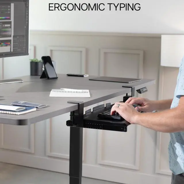 Alt view image 5 of 7 - VIVO Extra Sturdy Clamp-on Computer Keyboard and Mouse Under Desk Slider Tray | 27" x 11" Platform Drawer (MOUNT-KB05E)