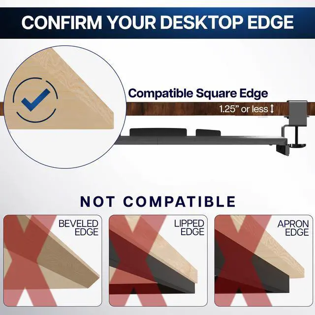 Alt view image 7 of 7 - VIVO Extra Sturdy Clamp-on Computer Keyboard and Mouse Under Desk Slider Tray | 27" x 11" Platform Drawer (MOUNT-KB05E)