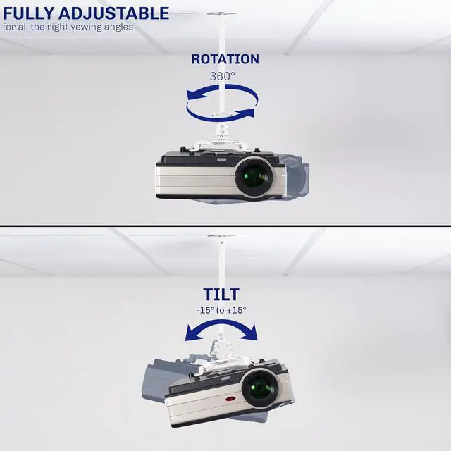 Alt view image 7 of 7 - VIVO Metal Drop Ceiling Projector Mount with Scissor Clamp