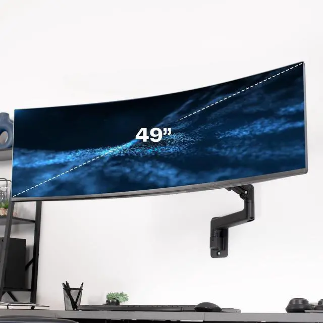 Alt view image 2 of 7 - VIVO Tension Arm Single Monitor Wall Mount, Fits Ultrawide Screens up to 49"