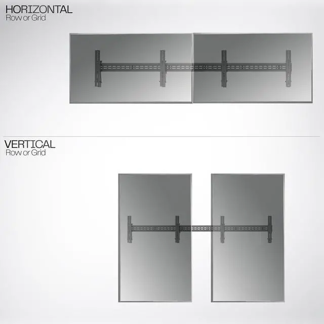 Alt view image 6 of 7 - VIVO 1x2 Pop-Out Video Wall Mount (Fits 4 TVs) for 37 to 65 Plasma Screens, (MOUNT-VW65-2)