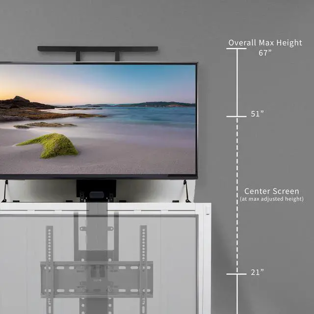 Alt view image 4 of 7 - VIVO TV Motorized Vertical Stand Lift 32" to 55" Screen, Height Adjustable Mount