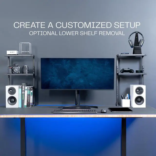 Alt view image 7 of 7 - VIVO Black Clamp-on 13" Above or Below Desk 3-Tier Shelving Unit, Desk Organizer