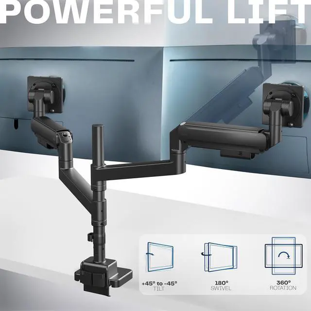 Alt view image 4 of 7 - VIVO Black Clamp-on Overhead 42" Desk Shelf, Raised Accessory Organizer, Elevated Workstation Platform, DESK-SHELF42-OB