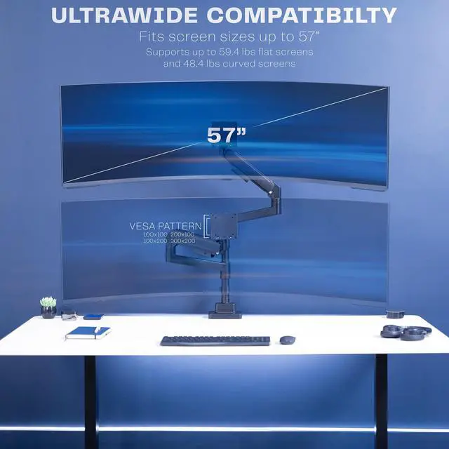 Alt view image 6 of 7 - VIVO Black Clamp-on Overhead 42" Desk Shelf, Raised Accessory Organizer, Elevated Workstation Platform, DESK-SHELF42-OB