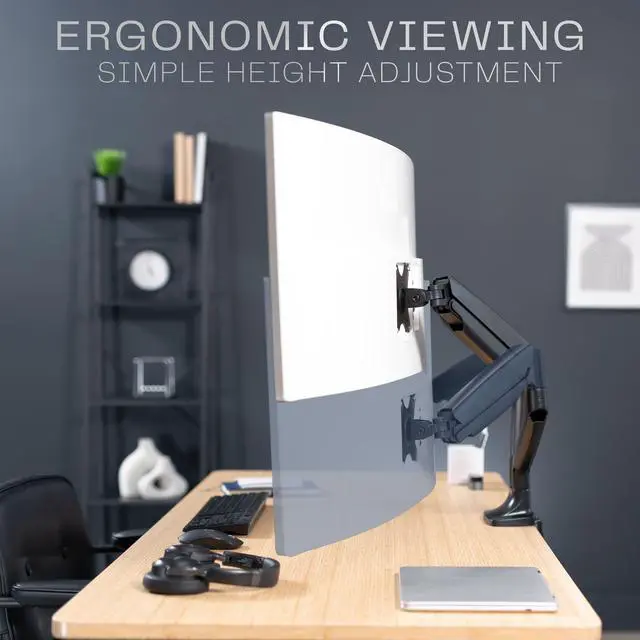 Alt view image 6 of 7 - VIVO Dual Ultrawide 40" Computer Monitor Desk Mount with Pneumatic Spring Arms