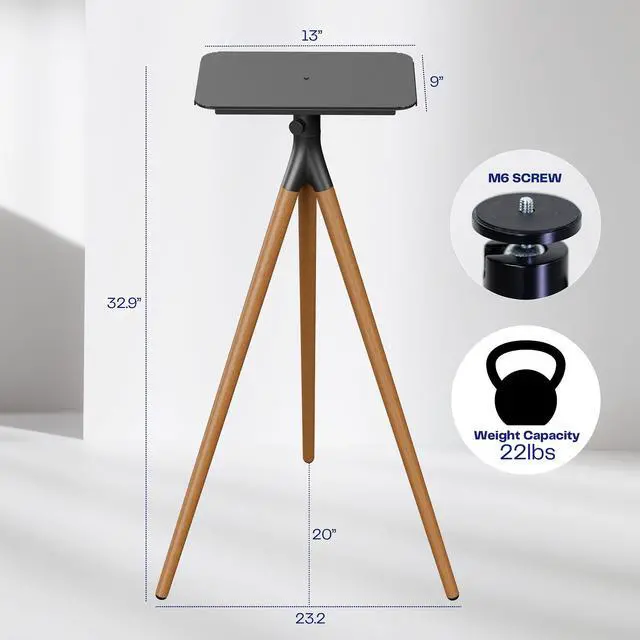 Alt view image 3 of 7 - VIVO Dark Walnut Easel Studio Projector Stand