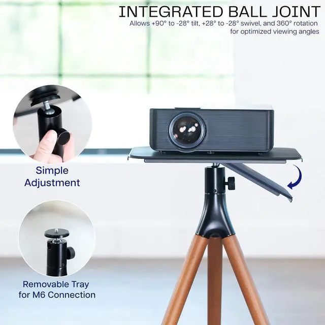 Alt view image 4 of 7 - VIVO Dark Walnut Easel Studio Projector Stand
