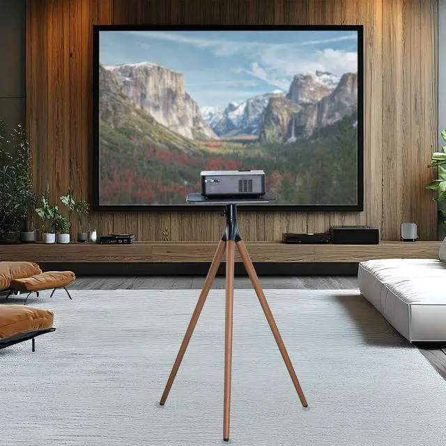 Alt view image 7 of 7 - VIVO Dark Walnut Easel Studio Projector Stand
