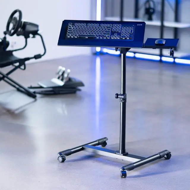 Alt view image 2 of 7 - VIVO Pneumatic Dual Ultrawide Computer Monitor Desk Mount with Extension Pole