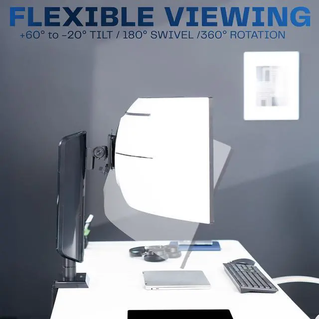 Alt view image 6 of 7 - VIVO Vertical Lift Single Ultrawide Monitor Desk Mount, Up to 49" Screens