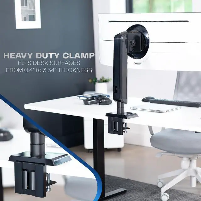 Alt view image 7 of 7 - VIVO Vertical Lift Single Ultrawide Monitor Desk Mount, Up to 49" Screens