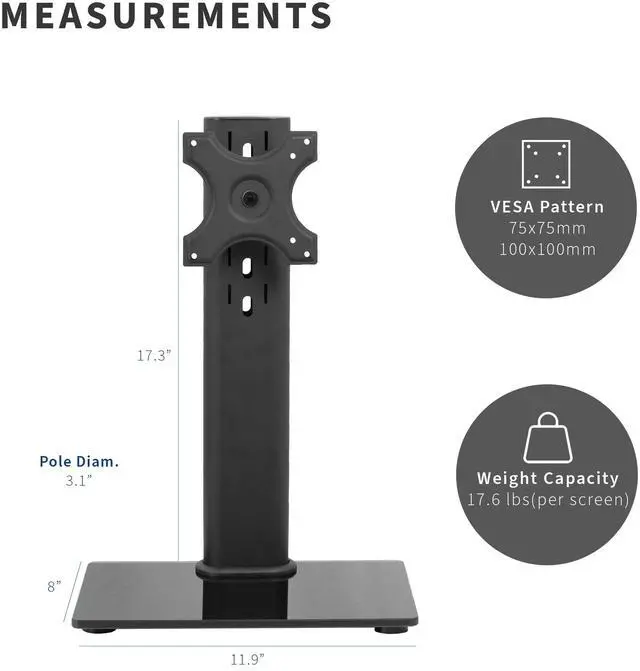 Alt view image 6 of 7 - VIVO Single Ultrawide Monitor Freestanding Mount, Adjustable Rotating Stand, Fits 1 Screen up to 38" (STAND-V101J)