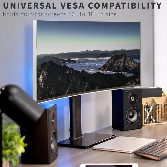 Alt view image 3 of 7 - VIVO Single Ultrawide Monitor Freestanding Mount, Adjustable Rotating Stand, Fits 1 Screen up to 38" (STAND-V101J)
