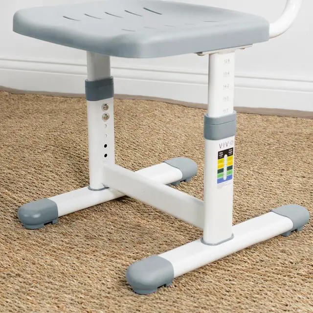 Alt view image 6 of 7 - VIVO Steel and Plastic Kids Desk Chair, Height Adjustable with Max Weight 220 lbs, Gray, DESK-V201G-CH