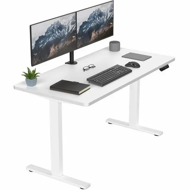 Main image of VIVO Electric 55 x 28 Stand Up Desk, White Table Top, White Frame