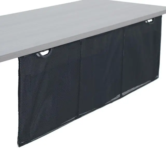 Main image of VIVO Black Under Desk Privacy & Cable Management Sleeve Panel 48" Kit