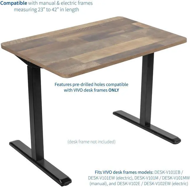 Alt view image 3 of 7 - VIVO Reclaimed Wood 43 x 24 inch Universal Solid One-Piece Table Top for Standard & Sit Stand Desk Frames (DESK-TOP43P)