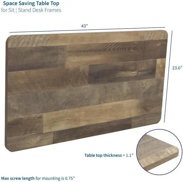 Alt view image 7 of 7 - VIVO Reclaimed Wood 43 x 24 inch Universal Solid One-Piece Table Top for Standard & Sit Stand Desk Frames (DESK-TOP43P)