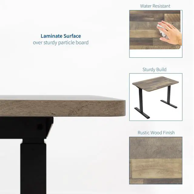 Alt view image 4 of 7 - VIVO Reclaimed Wood 43 x 24 inch Universal Solid One-Piece Table Top for Standard & Sit Stand Desk Frames (DESK-TOP43P)