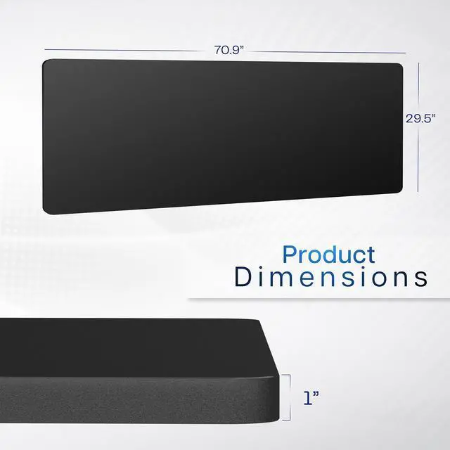 Alt view image 2 of 7 - VIVO Black Universal Solid One-Piece 71 x 30 inch Table Top for Standard & Sit Stand Desk Frames (DESK-TOP71B)