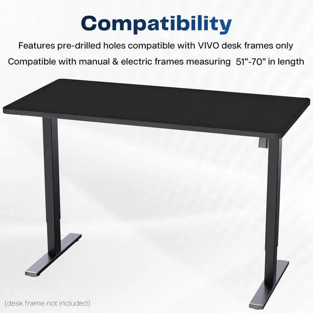 Alt view image 3 of 7 - VIVO Black Universal Solid One-Piece 71 x 30 inch Table Top for Standard & Sit Stand Desk Frames (DESK-TOP71B)