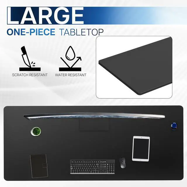 Alt view image 4 of 7 - VIVO Black Universal Solid One-Piece 71 x 30 inch Table Top for Standard & Sit Stand Desk Frames (DESK-TOP71B)