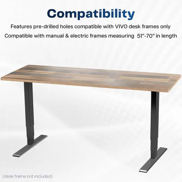 Alt view image 3 of 7 - VIVO Reclaimed Wood Universal Solid One-Piece 71 x 30 inch Table Top for Standard & Sit Stand Desk Frames (DESK-TOP71P)