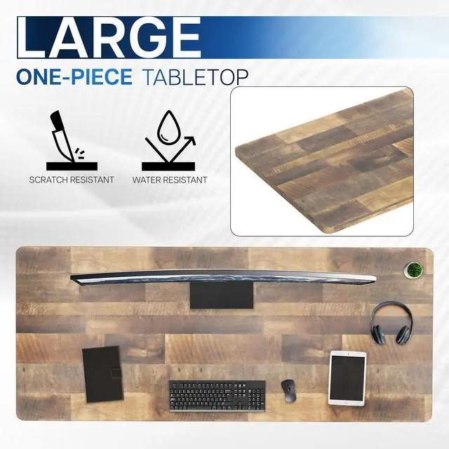 Alt view image 4 of 7 - VIVO Reclaimed Wood Universal Solid One-Piece 71 x 30 inch Table Top for Standard & Sit Stand Desk Frames (DESK-TOP71P)