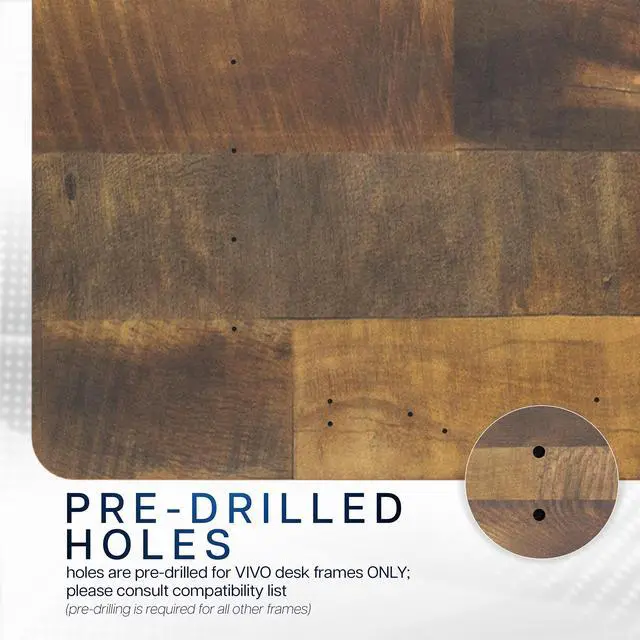 Alt view image 5 of 7 - VIVO Reclaimed Wood Universal Solid One-Piece 71 x 30 inch Table Top for Standard & Sit Stand Desk Frames (DESK-TOP71P)