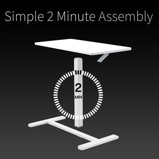 Alt view image 6 of 7 - VIVO Pneumatic 32" x 16" Over Sofa Laptop Table, Mobile Desktop, White