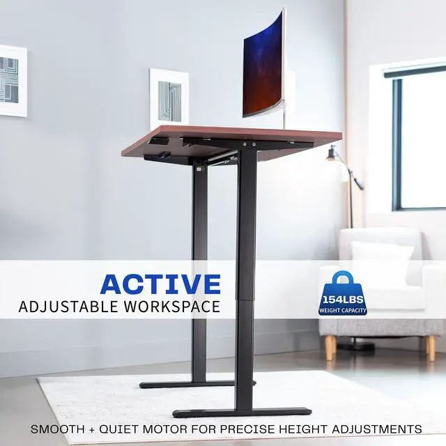 Alt view image 5 of 7 - VIVO Electric 60 x 30 Stand Up Desk, Dark Walnut Table Top, Black Frame