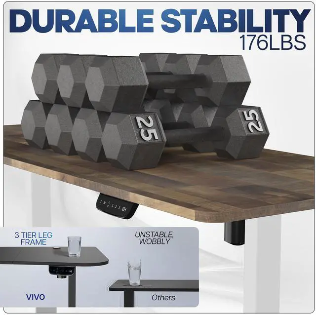 Alt view image 5 of 7 - VIVO Electric 71" x 30" Stand Up Desk, Reclaimed Wood Table Top, White Frame