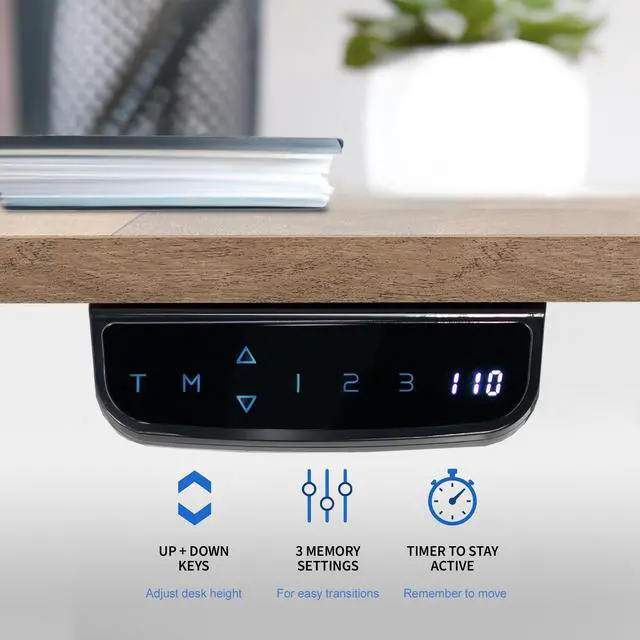 Alt view image 7 of 7 - VIVO Electric 71" x 30" Stand Up Desk, Reclaimed Wood Table Top, White Frame