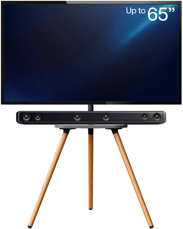 Main image of VIVO Artistic Easel 43" to 65" Screen Studio TV Tripod Adjustable Floor Stand with Shelf