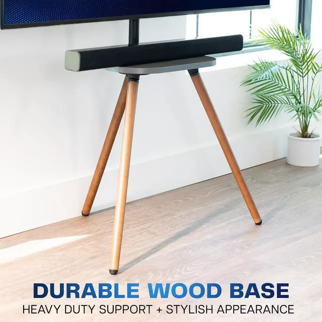 Alt view image 5 of 7 - VIVO Artistic Easel 43" to 65" Screen Studio TV Tripod Adjustable Floor Stand with Shelf