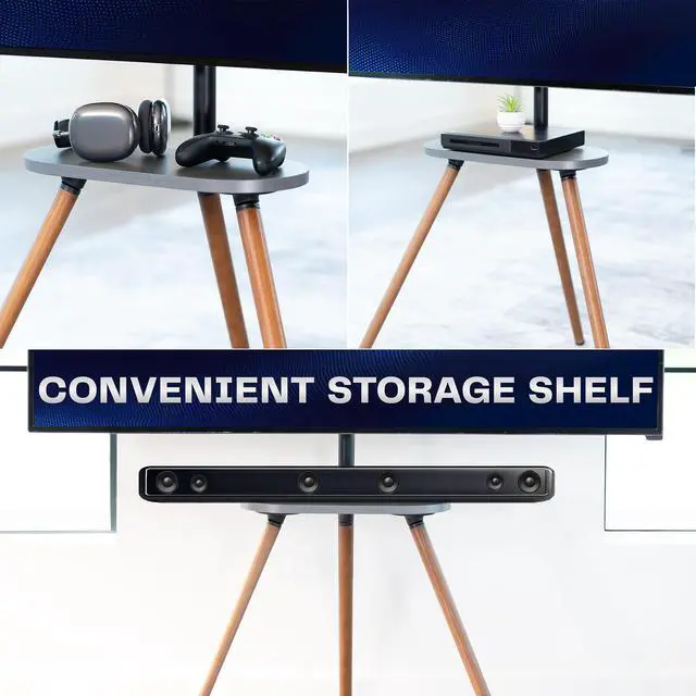 Alt view image 7 of 7 - VIVO Artistic Easel 43" to 65" Screen Studio TV Tripod Adjustable Floor Stand with Shelf