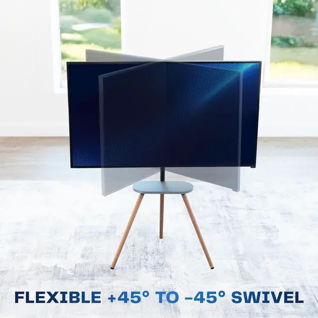 Alt view image 6 of 7 - VIVO Artistic Easel 43" to 65" Screen Studio TV Tripod Adjustable Floor Stand with Shelf