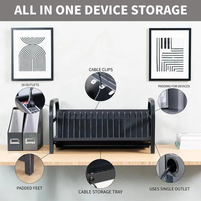 Alt view image 2 of 7 - VIVO Black 16-Device Open Charging Station