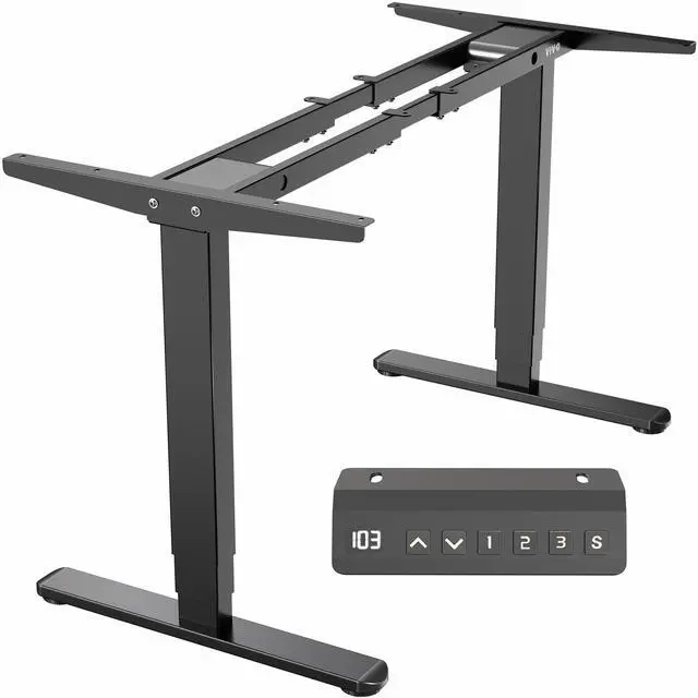 Main image of VIVO Black Electric Standing Height Adjustable Desk Frame, Dual Motor Ergonomic