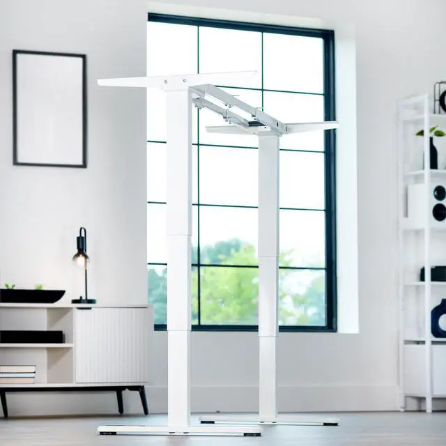 Alt view image 2 of 7 - VIVO White Dual Motor Electric Standing Desk Frame, Cable Management, Height Adjustable, Memory Controller (DESK-V103EW)