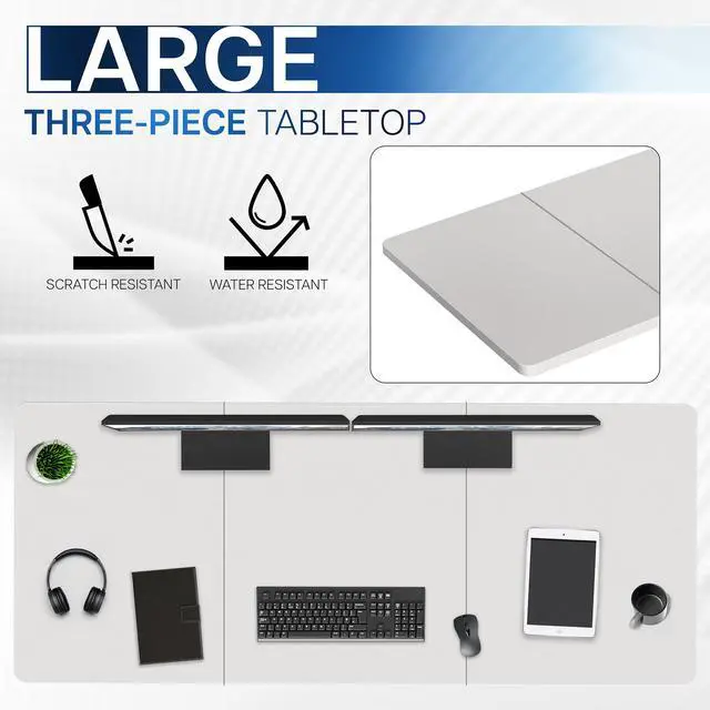 Alt view image 4 of 7 - VIVO White 83 x 30 inch Universal Table Top for Sit to Stand Desk Frames