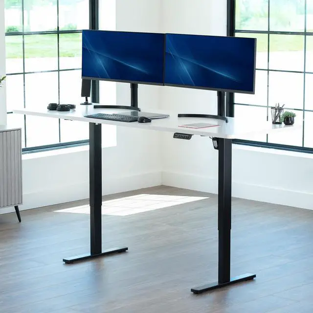 Alt view image 7 of 7 - VIVO White 83 x 30 inch Universal Table Top for Sit to Stand Desk Frames