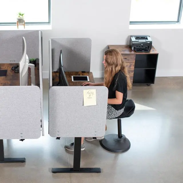 Alt view image 7 of 7 - VIVO Gray Clamp-on 60" and 24" Desktop Privacy Panels (3 Panels) | Desk Dividers