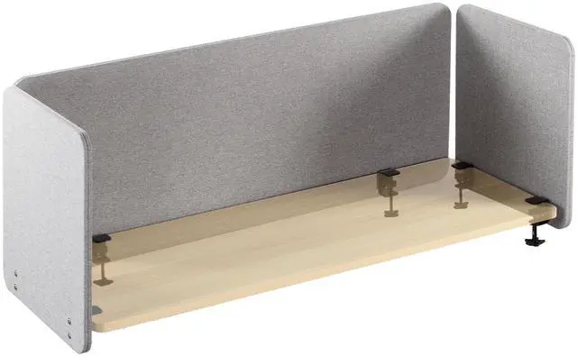 Main image of VIVO Gray Clamp-on 60" and 24" Desktop Privacy Panels (3 Panels) | Desk Dividers